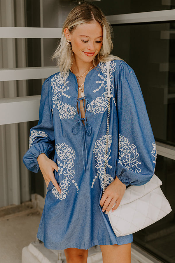 Brunch Chic Embroidered Mini Dress Image 2