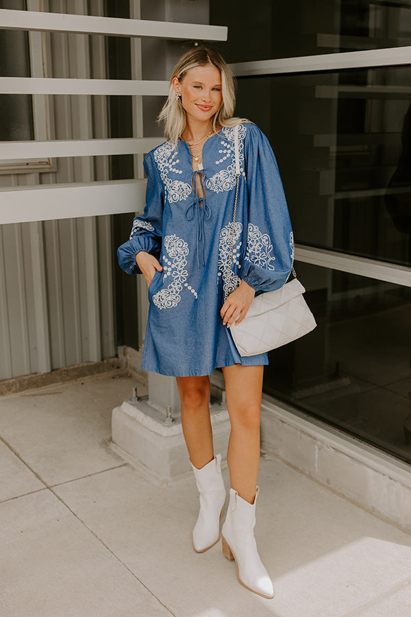 Brunch Chic Embroidered Mini Dress Image 1