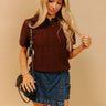 Urban Espresso Pointelle Knit Sweater Top Image 1