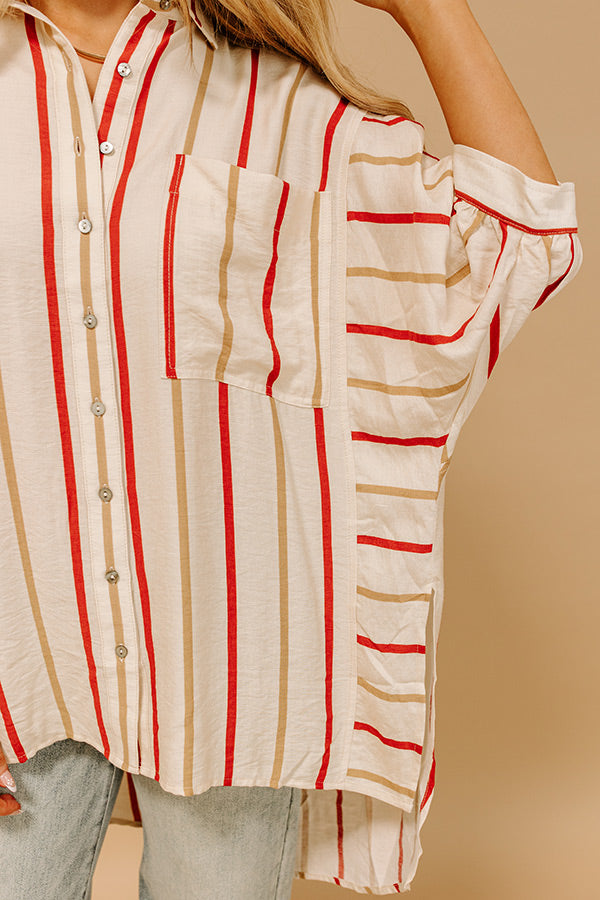 Cider Sippin' Oversized Stripe Button Up Image 4