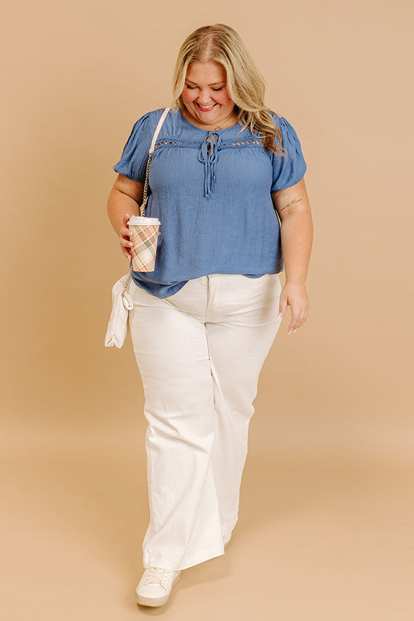 Cafe And Caramel Shift Top Curves in Blue Image 1