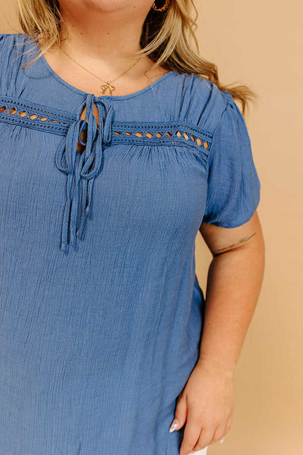 Cafe And Caramel Shift Top Curves in Blue Image 4