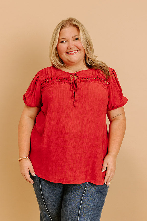 Cafe And Caramel Shift Top Curves in Crimson Image 1