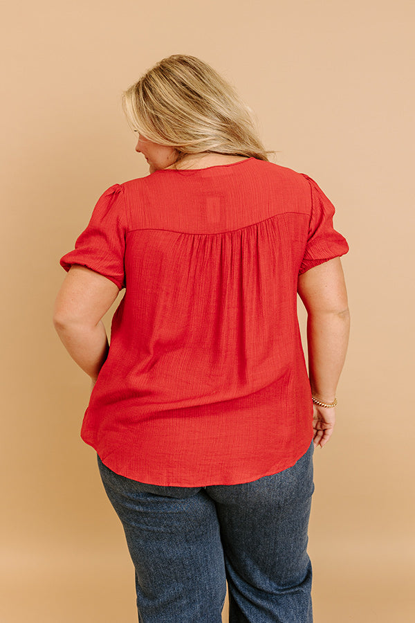 Cafe And Caramel Shift Top Curves in Crimson Image 5