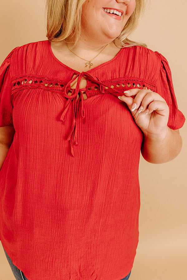 Cafe And Caramel Shift Top Curves in Crimson Image 4