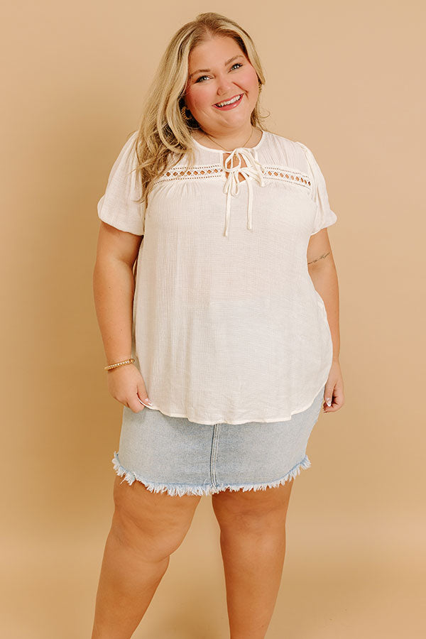 Cafe And Caramel Shift Top Curves in Ivory Image 1