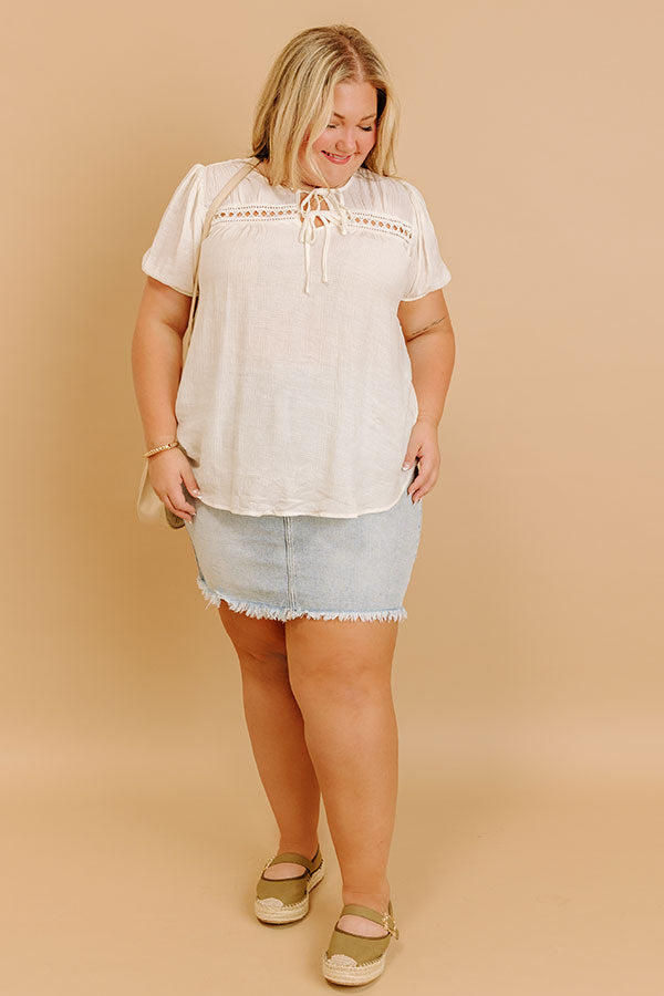 Cafe And Caramel Shift Top Curves in Ivory Image 2
