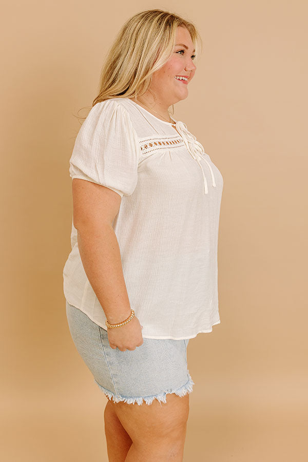Cafe And Caramel Shift Top Curves in Ivory Image 4