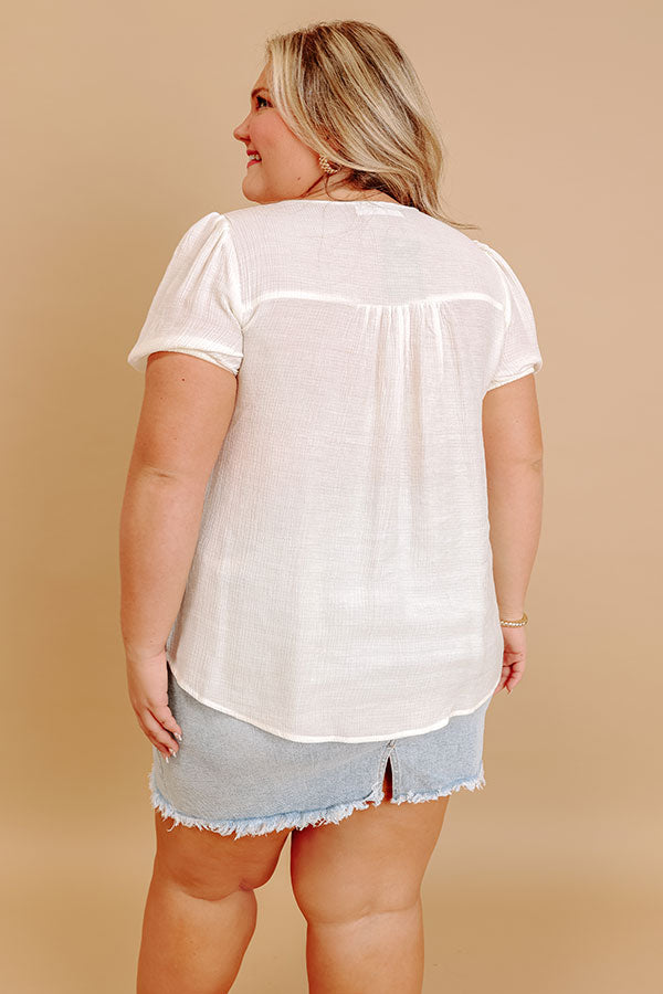 Cafe And Caramel Shift Top Curves in Ivory Image 5
