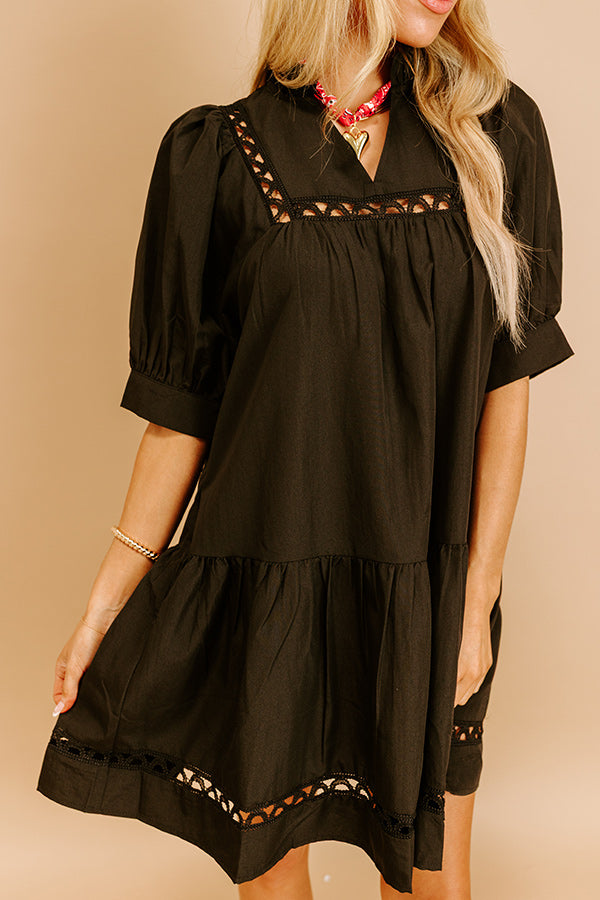 Wisteria And Wine Mini Dress in Black Image 5