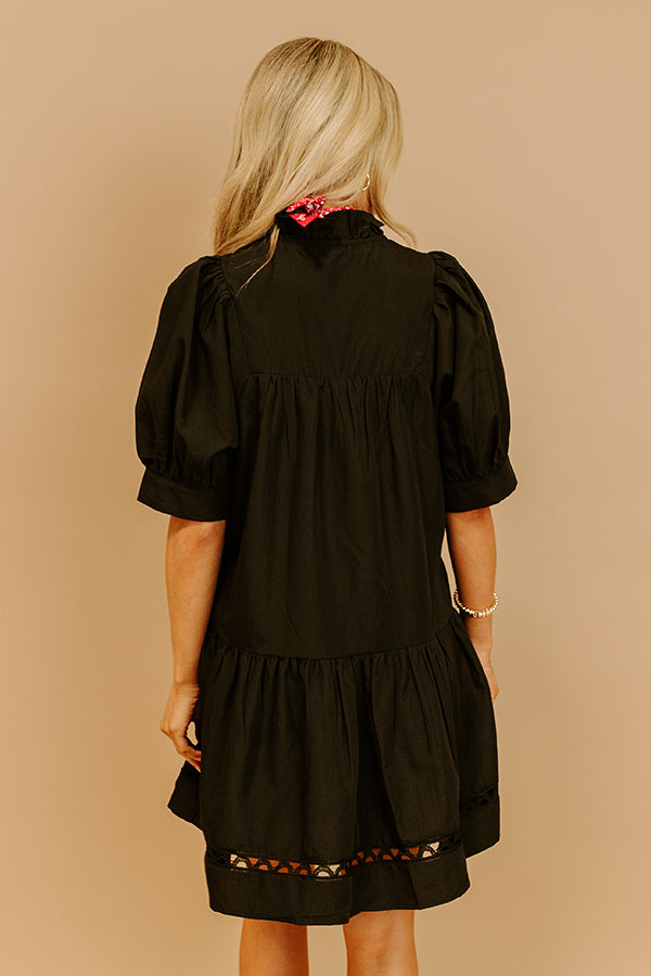 Wisteria And Wine Mini Dress in Black Image 4
