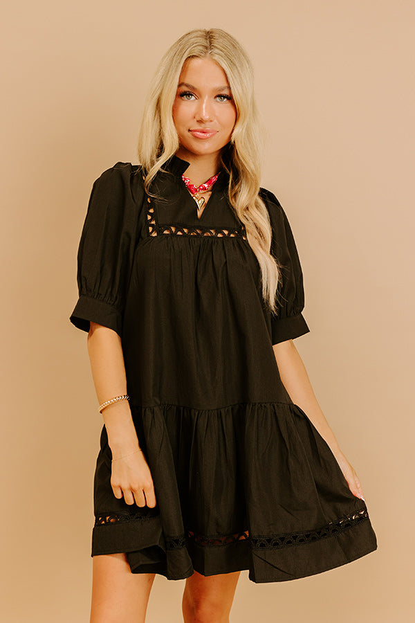 Wisteria And Wine Mini Dress in Black Image 2