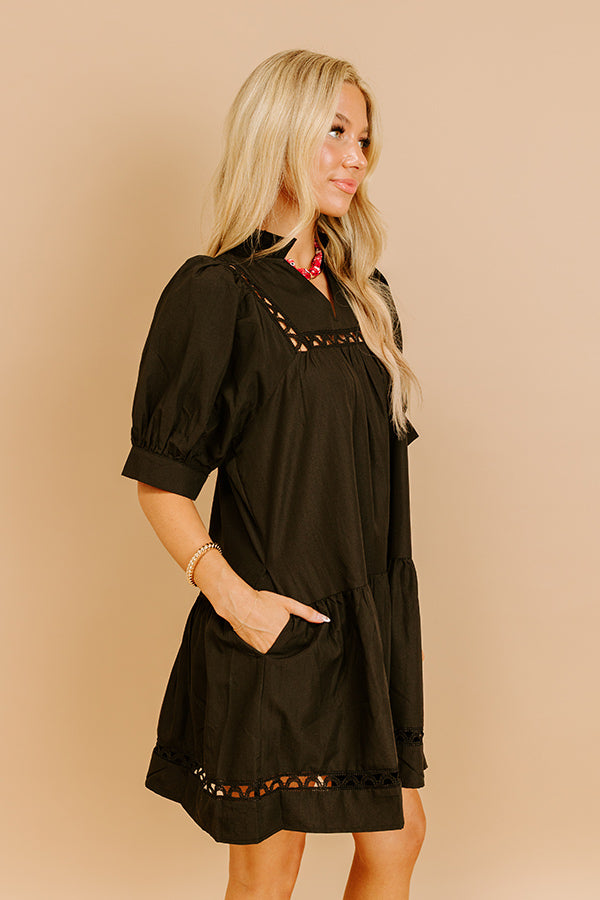 Wisteria And Wine Mini Dress in Black Image 3
