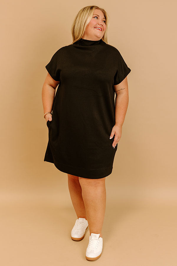 City Sleek Mini Dress in Black Curves Image 3