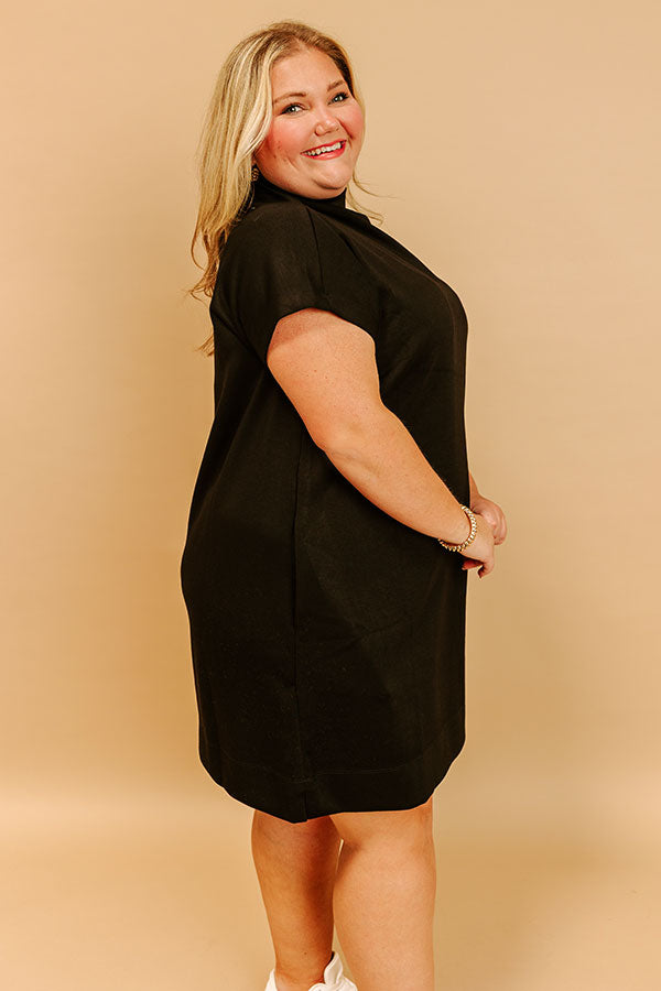 City Sleek Mini Dress in Black Curves Image 4