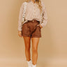 The Taylor High Waist Shorts in Chocolate Image 1