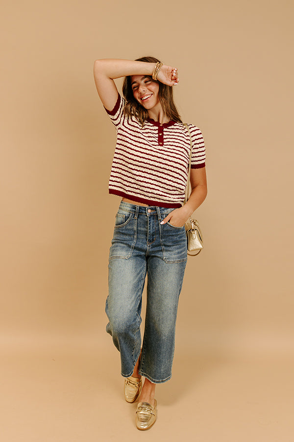 Cafe Charm Pointelle Knit Top Image 2
