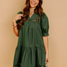 Wisteria And Wine Mini Dress in Hunter Green Image 3