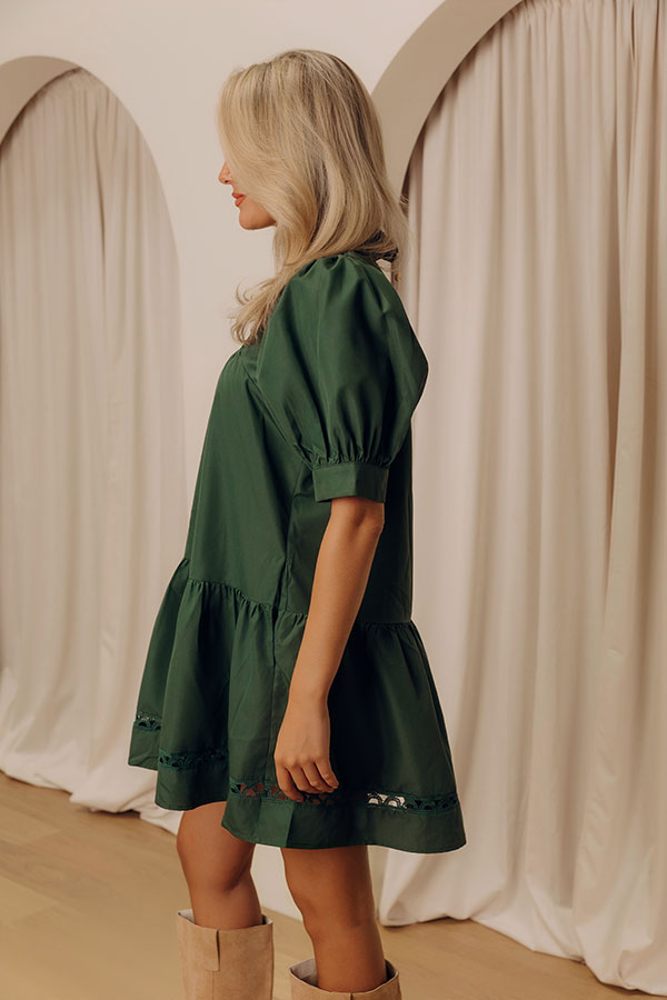 Wisteria And Wine Mini Dress in Hunter Green Image - 2