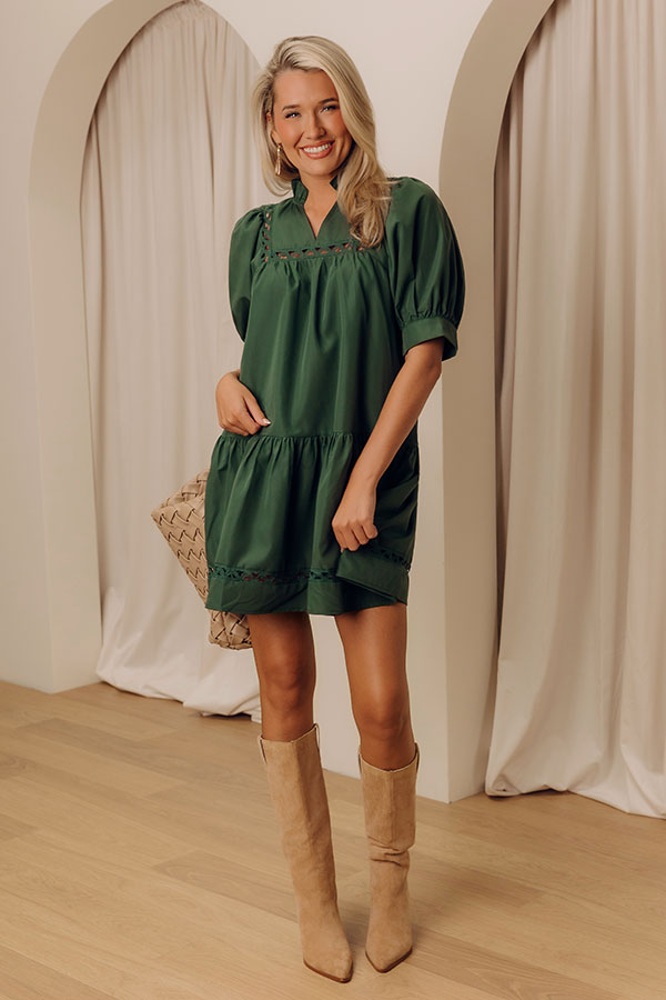 Wisteria And Wine Mini Dress in Hunter Green Image - 1