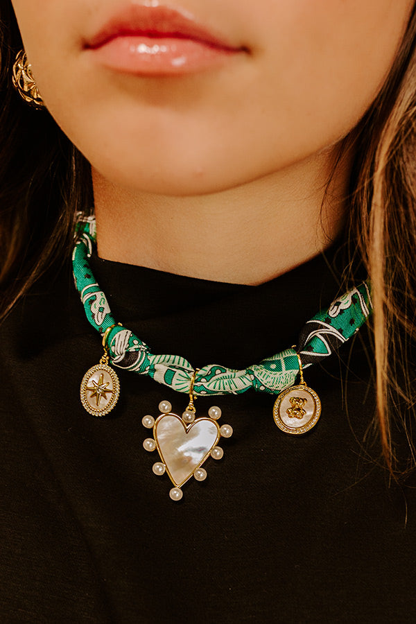 Rhonda Multi Charm Scarf Necklace Image 2