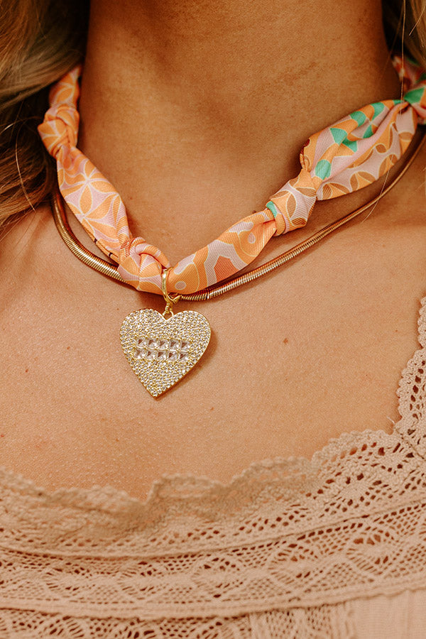 XO Heart Geo Scarf Necklace Image 2