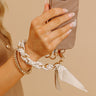 Gold Phone/Purse Chain with a Warm Taupe Houndstooth Scarf Image 1