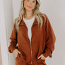 Morning Dew Scuba Zip-Up Sweater in Chocolate Image 1