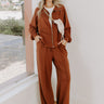 Morning Dew High Waist Scuba Pants in Chocolate Image 1