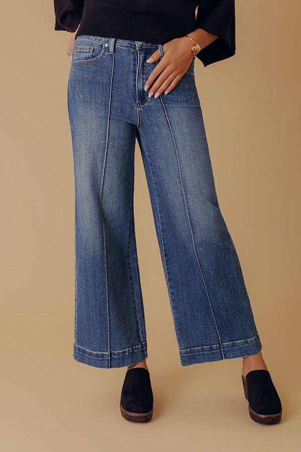 The Carmen High Waist Wide Leg Jean in Medium Wash Image - 1