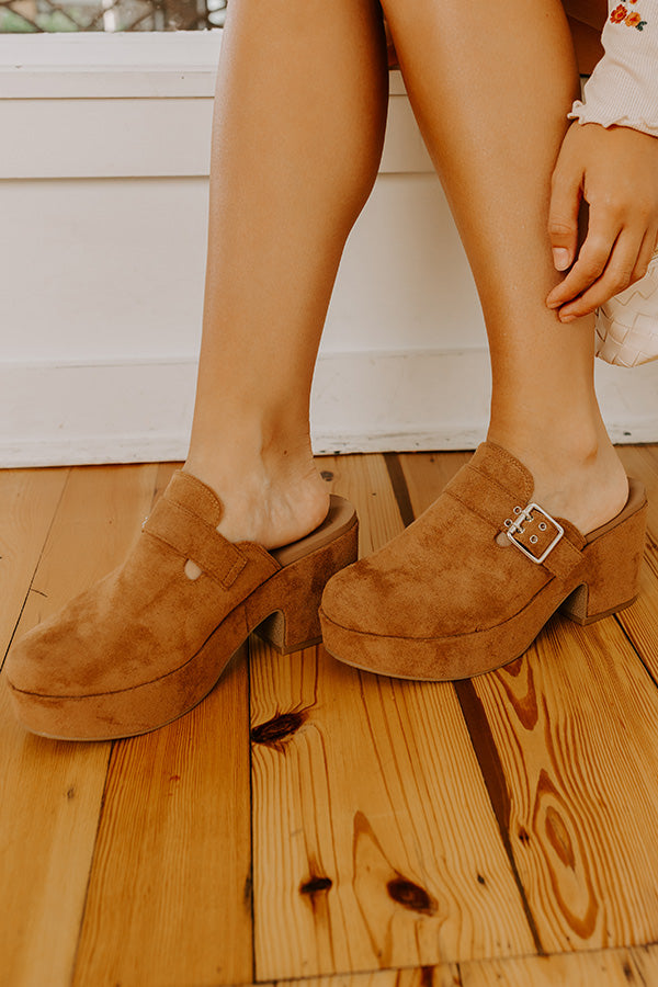 Tell Me More Faux Suede Clog Heels Image 2