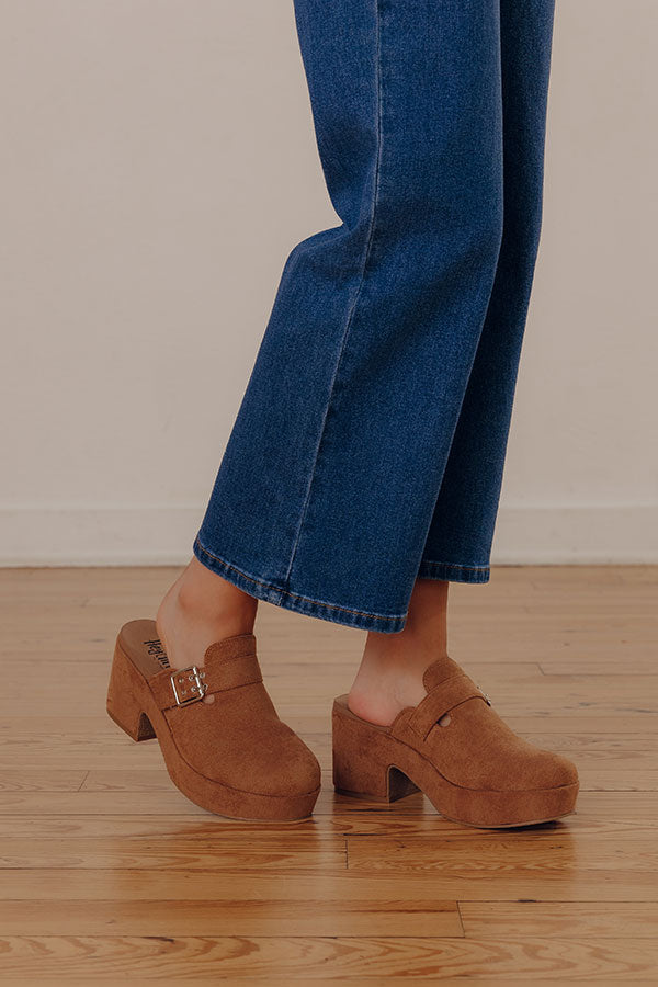 Tell Me More Faux Suede Clog Heels