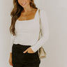 Graceful Smile Pointelle Knit Top in Ivory Image 1