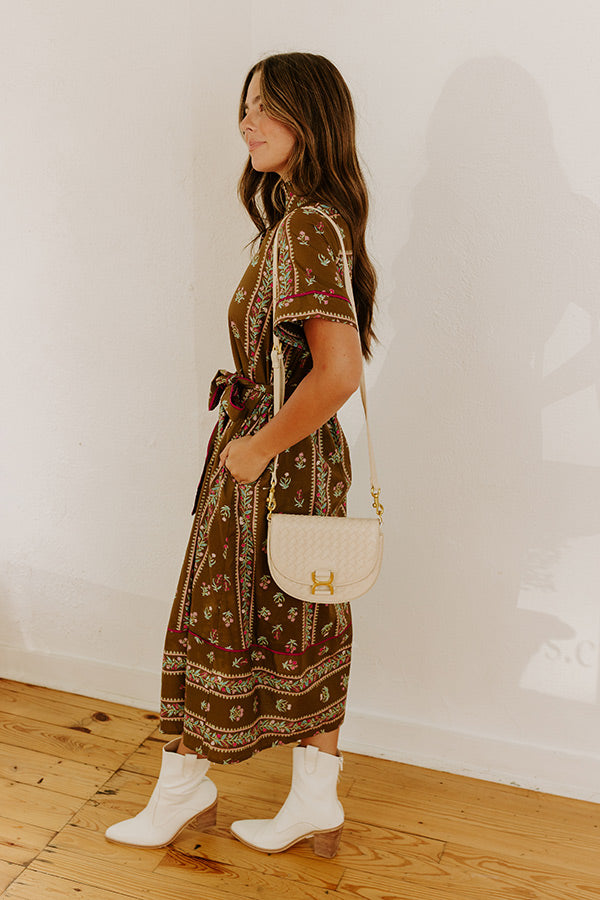 Rosewood Fields Floral Midi Dress in Mocha Image 5