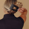 Quilted Large Rectangle Hair Claw Clip in Black Image - 1