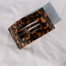 Flat Large Rectangle Hair Claw Clip in Brown Tortoiseshell Image 1