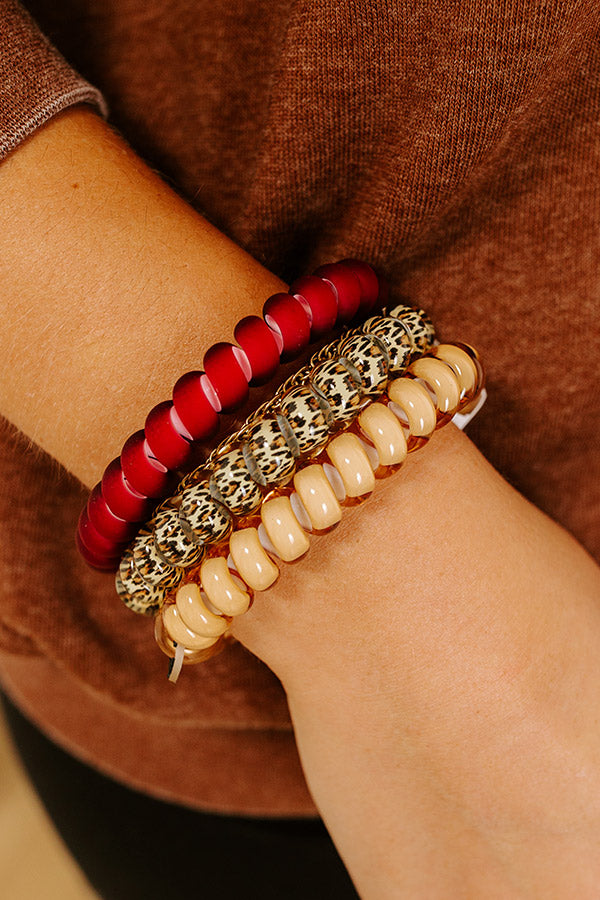 Large Spiral Hair Tie Set in Wild Side Image 2