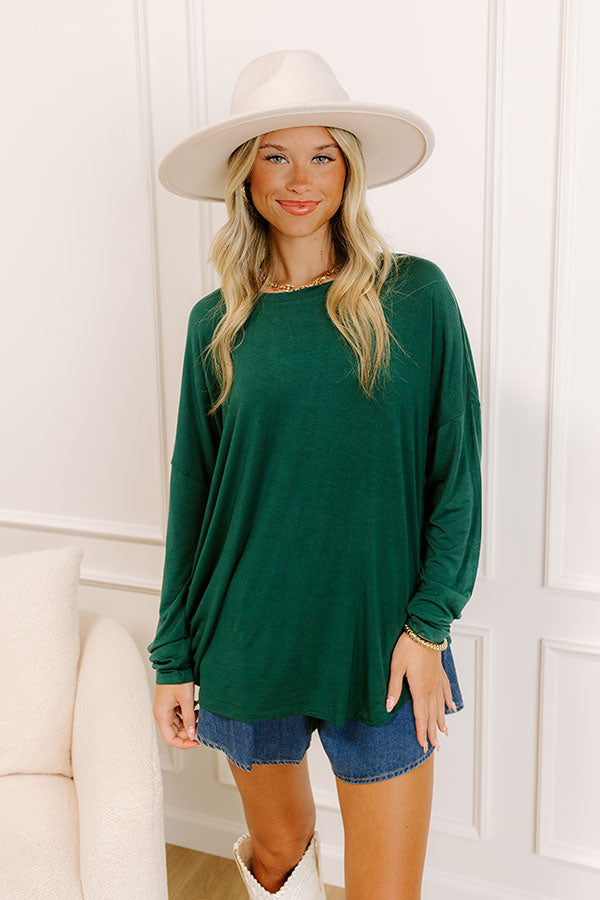 The First Chill Long Sleeve Tee in Hunter Green Image 2