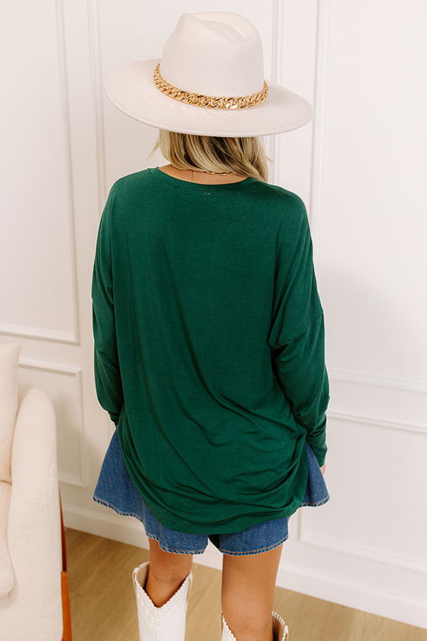 The First Chill Long Sleeve Tee in Hunter Green Image 5