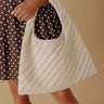 Allie Faux Leather Hobo Tote in Cream Image - 1