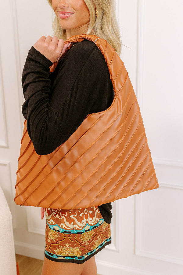 Allie Faux Leather Hobo Tote in Tan Image 2
