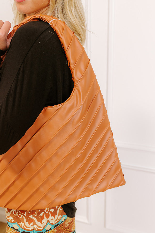 Allie Faux Leather Hobo Tote in Tan Image 3