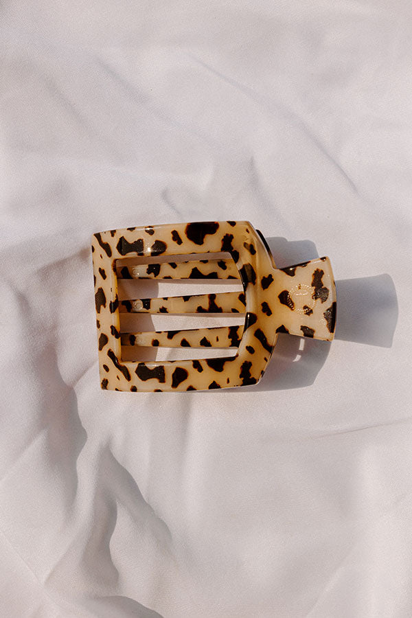 Flat Medium Square Hair Claw Clip in Blonde Tortoiseshell  Image 1