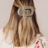 Flat Large Round Hair Claw Clip in Sage Image - 1