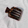 Flat Medium Square Hair Claw Clip in Brown Tortoiseshell  Image 1