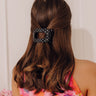 Quilted Medium Round Hair Claw Clip in Black Image - 1