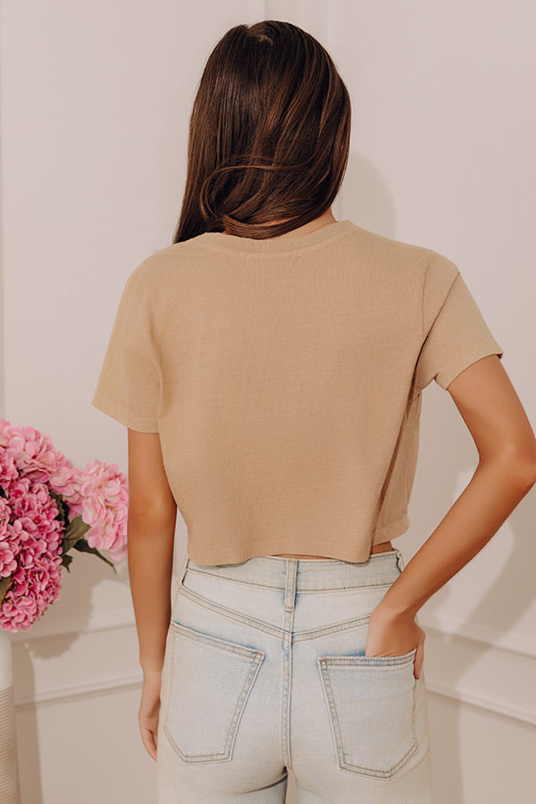 Modern Essential Crop Tee in Iced Latte Image - 3