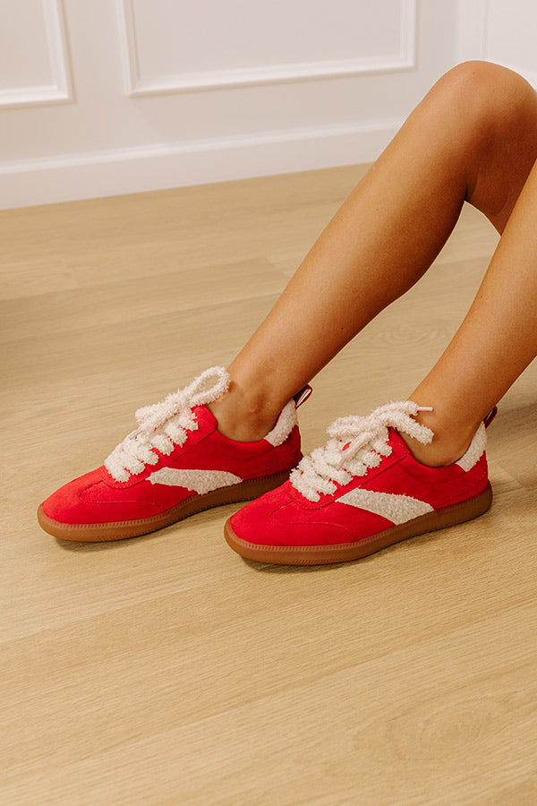 Wylder Faux Suede Sneaker in Red Image 1