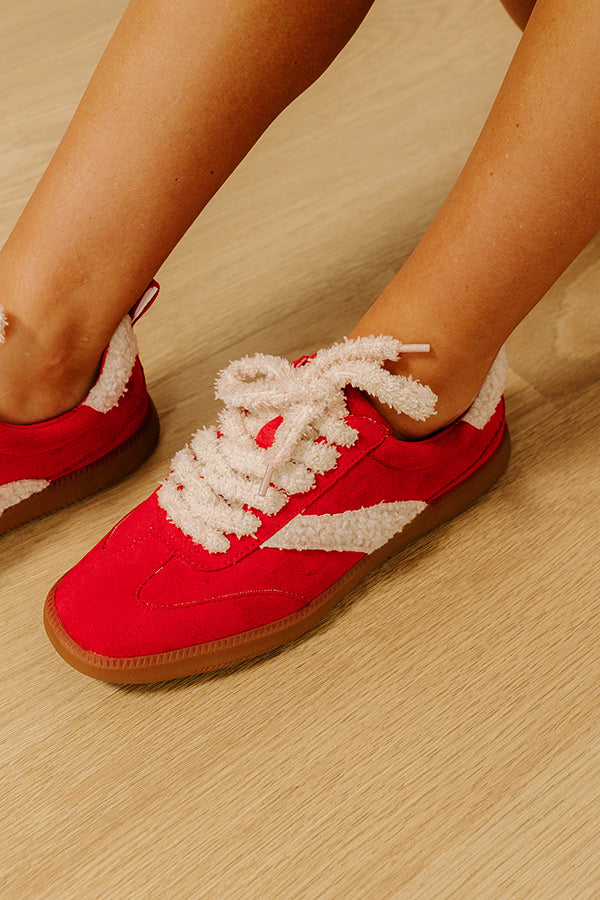 Wylder Faux Suede Sneaker in Red Image 3