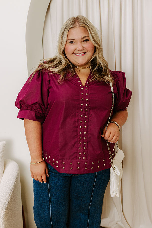 Sweet Statement Shift Top in Windsor Wine Curves Image 1